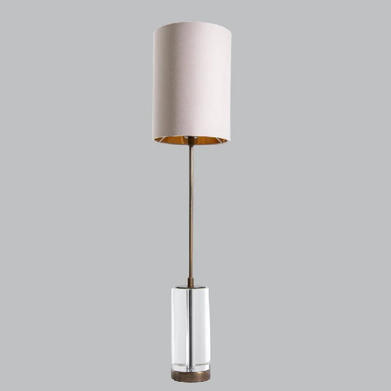 bohemian table lamps with colorful patterns for eclectic bedroomsLivingsley Cyrus Table Lamp – Antique Brass – 80cm
