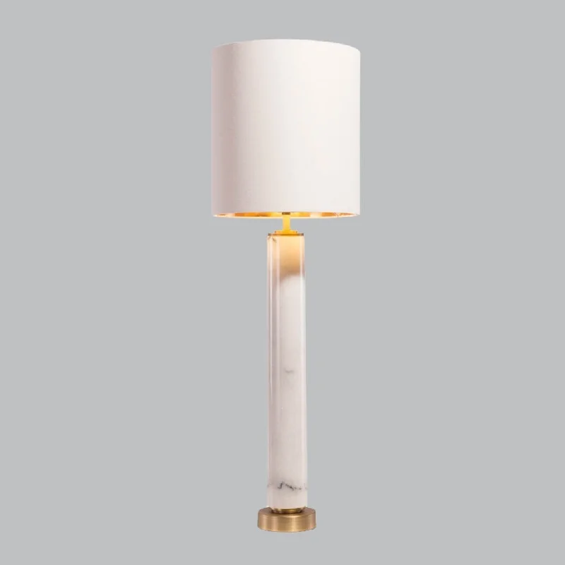 crystal table lamps with dazzling prisms for a glamorous effectLivingsley Nash Table Lamp – White Marble