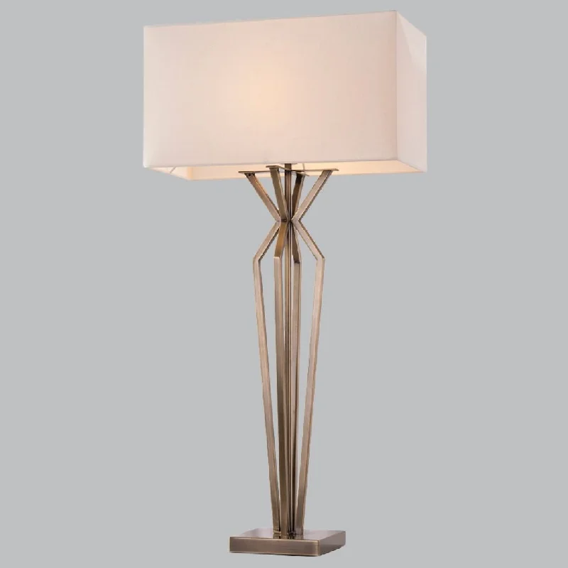 glass table lamps with a frosted surface for soft light diffusionLivingsley Pine Table Lamp – Antique Brass
