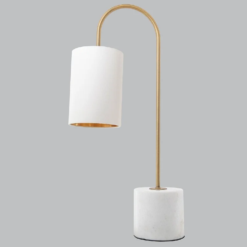 modern minimalist table lamps for contemporary living roomsLivingsley Tide Table Lamp – White and Antique Brass