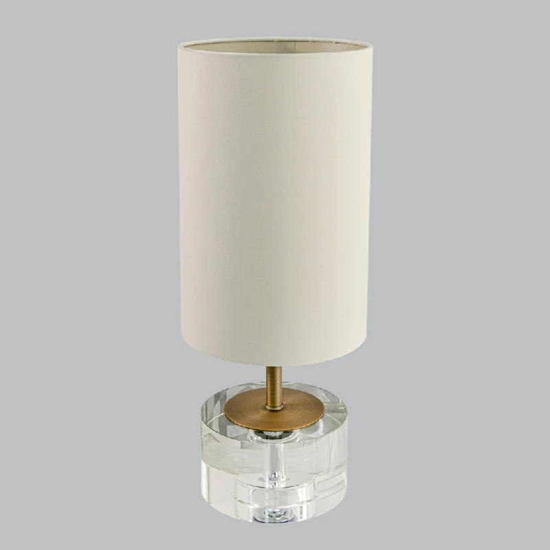 wooden table lamps with natural grain for a warm and organic feelLivingsley Zeke Table Lamp – Antique Brass and Crystal