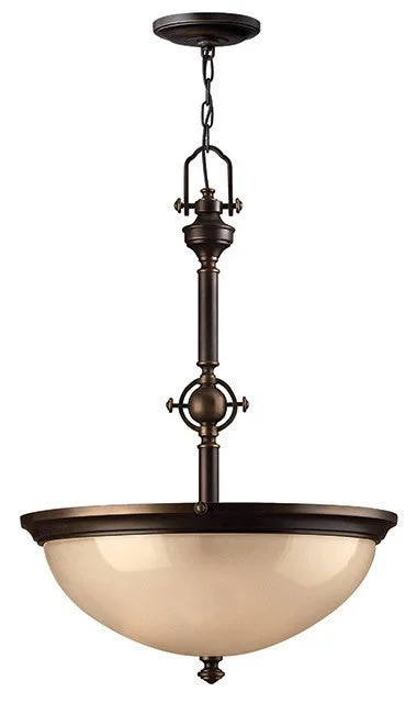 Mid - Century Modern Ceiling Lights with Simple, Sleek LinesSouthwark Bronze with Amber Etched Glass 3 Light Pendant - ID 7335 Mid - Century Modern Ceiling Lights with Simple, Sleek LinesSouthwark Bronze with Amber Etched Glass 3 Light Pendant - ID 7335