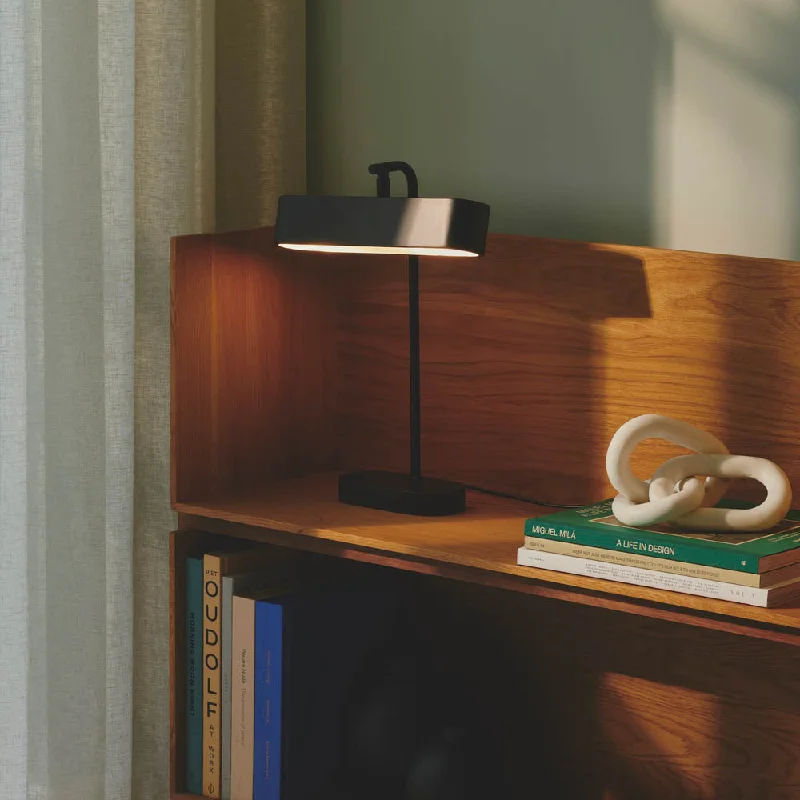 glass table lamps with a frosted surface for soft light diffusionMerlin Table Lamp - Black
