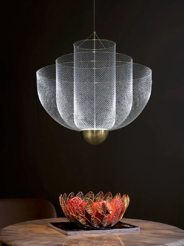 Glass Ceiling Lights with Frosted, Colored, or Etched GlassMeshed Pendant Light
