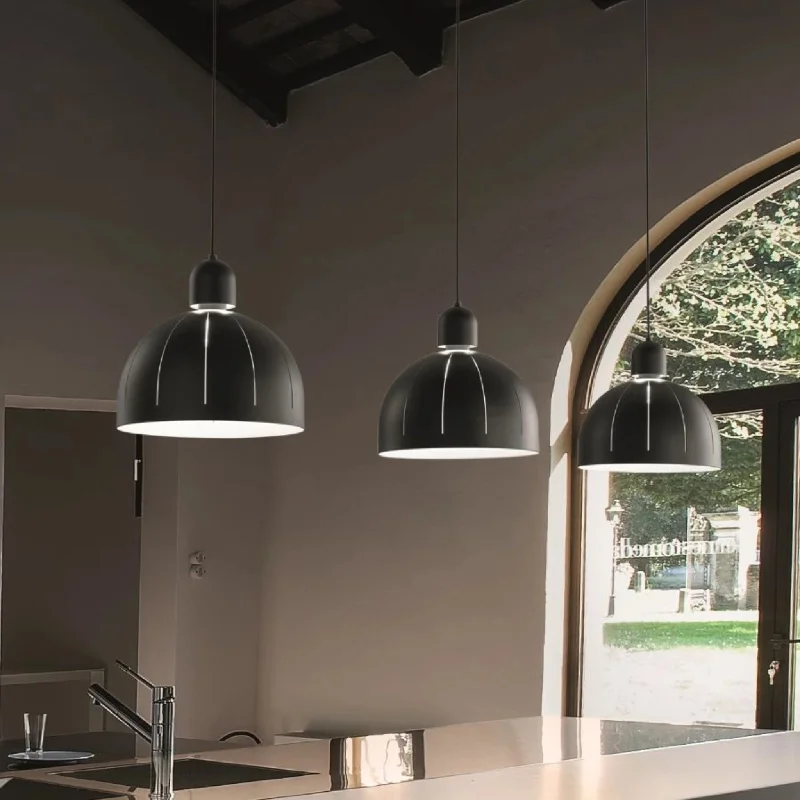 Art Deco Ceiling Lights with Geometric Patterns and Metallic FinishesMetal Domed Ceiling Pendant 30cm