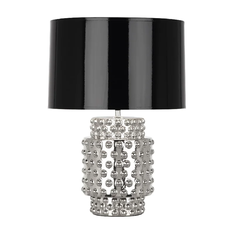 ceramic table lamps with hand painted designs for an artistic touchNickel Metallic Glaze Dolly Accent Lamp