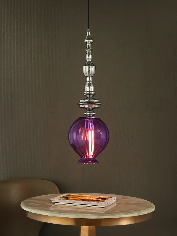Tropical - Themed Ceiling Lights with Palm - Leaf Shapes and Rattan WrapsNicole Purple Pendant Light Tropical - Themed Ceiling Lights with Palm - Leaf Shapes and Rattan WrapsNicole Purple Pendant Light
