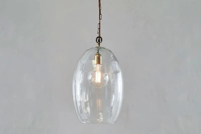Industrial Style Ceiling Lights with Exposed Bulbs and Metal CagesOtoro Recycled Glass Pendant - Clear - Large Oval Industrial Style Ceiling Lights with Exposed Bulbs and Metal CagesOtoro Recycled Glass Pendant - Clear - Large Oval