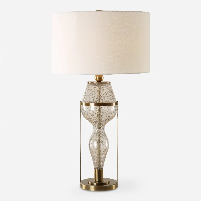 art deco table lamps with geometric shapes for a retro touchOut Of Time Seeded Glass Table Lamp