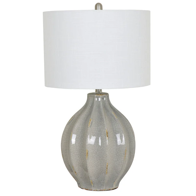mid century modern table lamps with iconic designs for a stylish studyPERRY TABLE LAMP28''HT., CERAMICGREY CERAMIC FINIS