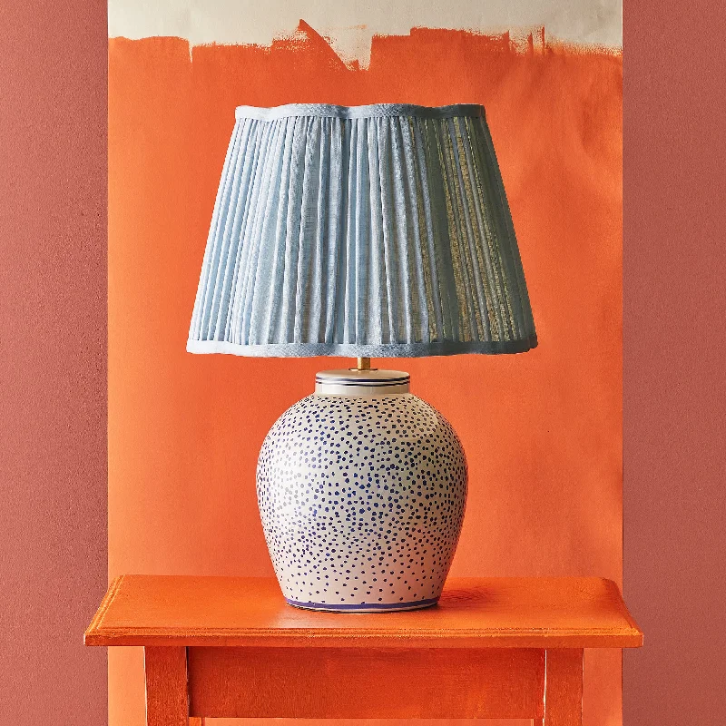 fabric table lamps with a linen shade for a relaxed and breathable lookPolka table lamp in blue and white