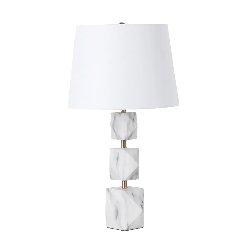 marble table lamps with a luxurious veined pattern for high end decor24”H RESIN TABLE LAMP