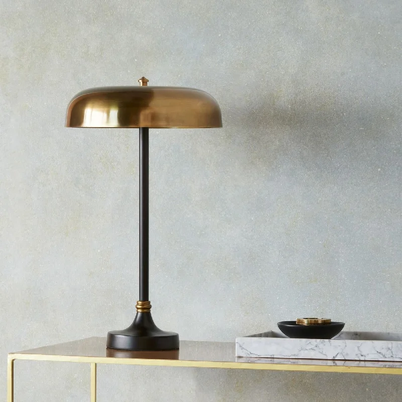 gothic style table lamps with dark finishes for a mysterious lookPorcini table lamp in black with antique brass finish