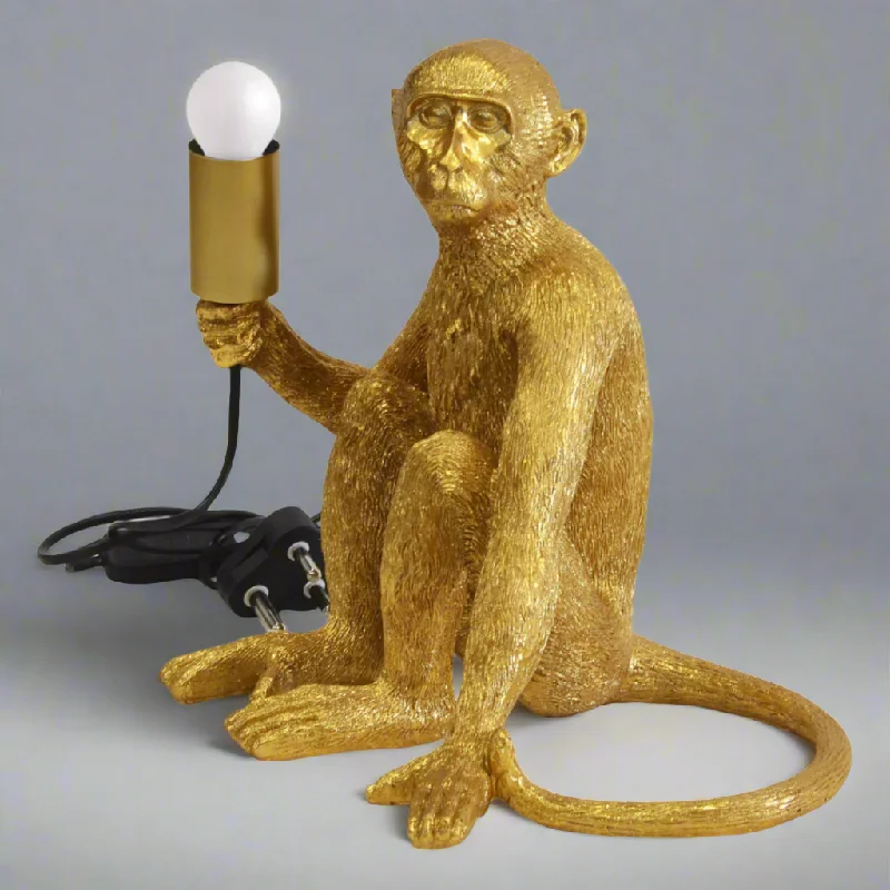 marble table lamps with a luxurious veined pattern for high end decorResin monkey lamp x.large gold