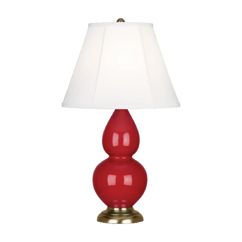 wooden table lamps with natural grain for a warm and organic feelRuby Red Glazed Ceramic Double Gourd Accent Lamp