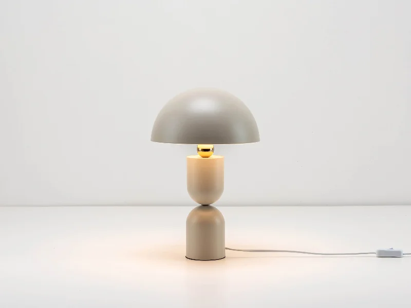 glass table lamps with a frosted surface for soft light diffusionSand grey dome mushroom table lamp