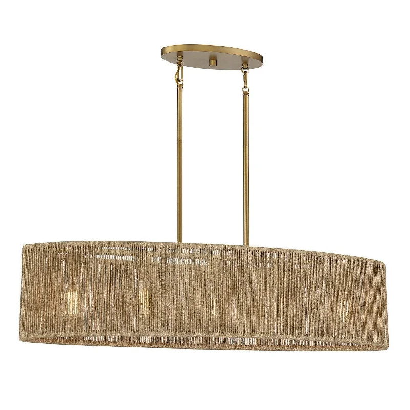 Mediterranean - Style Ceiling Lights with Terra - Cotta and Ceramic DetailsSavoy House Ashe 1-1738-5-320 Pendant Light - Warm Brass and Rope Mediterranean - Style Ceiling Lights with Terra - Cotta and Ceramic DetailsSavoy House Ashe 1-1738-5-320 Pendant Light - Warm Brass and Rope