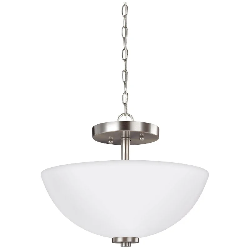Metal Ceiling Lights in Brass, Copper, Stainless Steel, and IronSea Gull Lighting Oslo Two Lights Semi - Flush Convertible Pendant Metal Ceiling Lights in Brass, Copper, Stainless Steel, and IronSea Gull Lighting Oslo Two Lights Semi - Flush Convertible Pendant