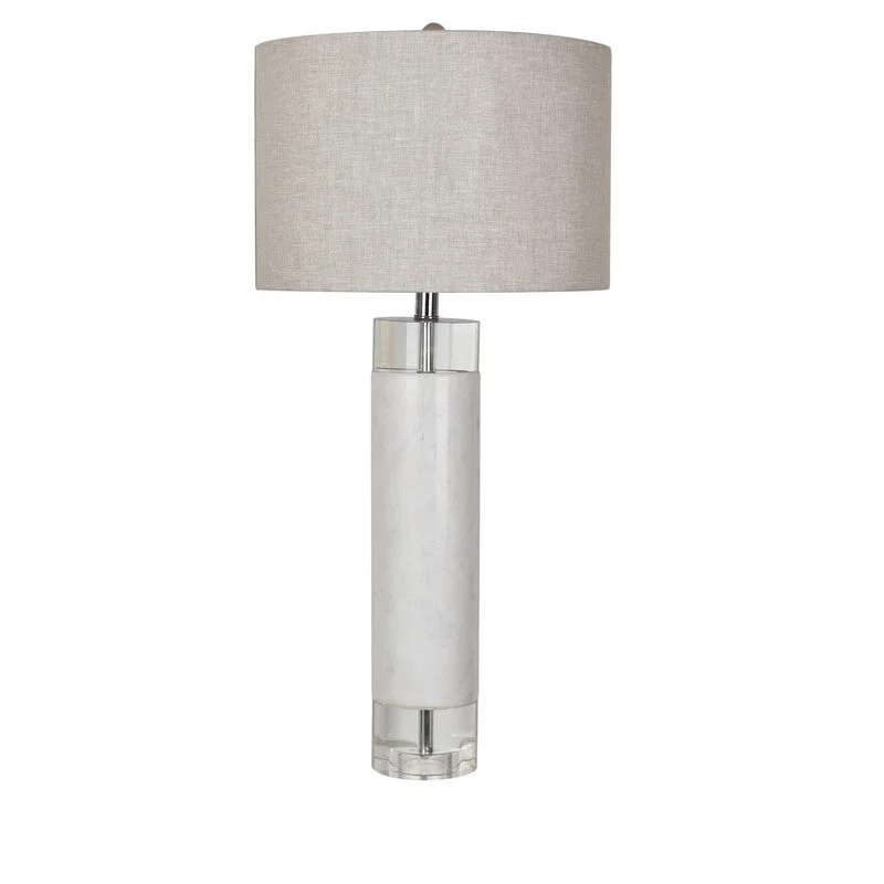 bohemian table lamps with colorful patterns for eclectic bedroomsSHEFFIELD TABLE LAMP  32''HT., WHITE MARBLE & CRYS
