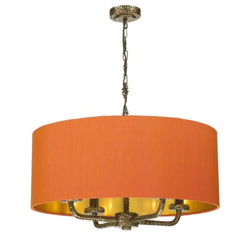 Modern Minimalist Ceiling Lights for Contemporary InteriorsSloane 4 Light Pendant Bronze With Orange & Gold Shade (other shade colours available) - ID 10242 Modern Minimalist Ceiling Lights for Contemporary InteriorsSloane 4 Light Pendant Bronze With Orange & Gold Shade (other shade colours available) - ID 10242