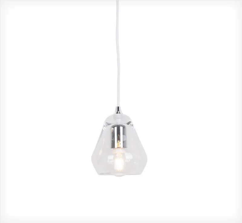Art Deco Ceiling Lights with Geometric Patterns and Metallic FinishesSmall Conical Clear Glass Pendant - ID 6601