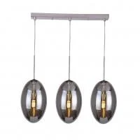 Metal Ceiling Lights in Brass, Copper, Stainless Steel, and IronSmoked Glass & Chrome 3 Light Linear Bar Pendant - ID 8314 Metal Ceiling Lights in Brass, Copper, Stainless Steel, and IronSmoked Glass & Chrome 3 Light Linear Bar Pendant - ID 8314