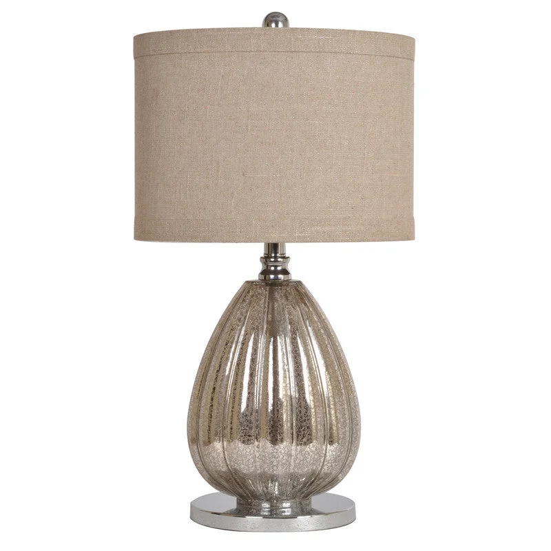industrial style table lamps with exposed bulbs for loft apartmentsSTARDUST TABLE LAMP24''HT., GLASS & METALCHAMPAGNE