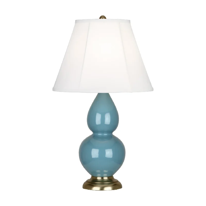 glass table lamps with a frosted surface for soft light diffusionSteel Blue Glazed Ceramic Double Gourd Accent Lamp