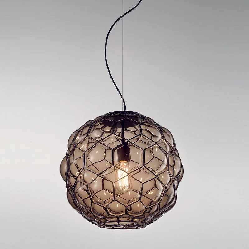 Bohemian Ceiling Lights with Beads, Tassels, and Colorful GlassStunning Grey Or Amber Murano Glass Pendant Light, 38 Cm In Diameter Bohemian Ceiling Lights with Beads, Tassels, and Colorful GlassStunning Grey Or Amber Murano Glass Pendant Light, 38 Cm In Diameter