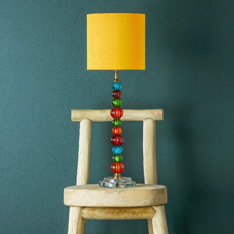 asian inspired table lamps with bamboo accents for a zen atmosphereSweetie table lamp in multi-coloured glass