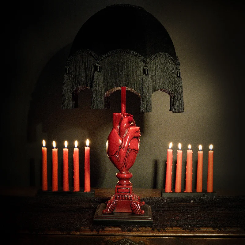 leather table lamps with a distressed texture for a rugged charmThe Anatomical Heart Lamp - Red Edition