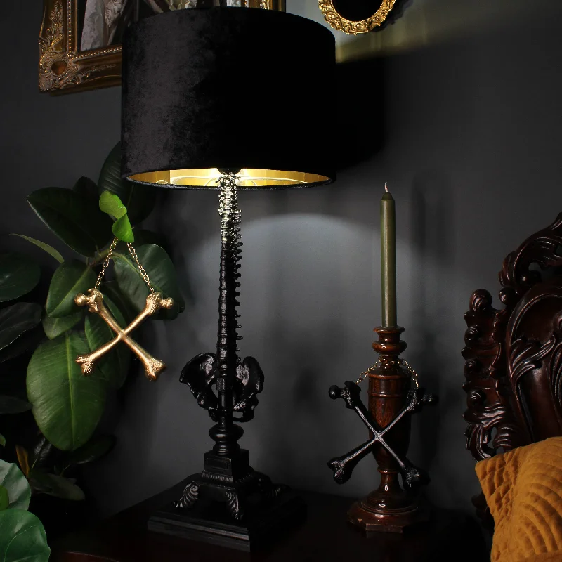 rustic farmhouse table lamps for cozy kitchensBlackened Baroque Spine Lamp By The Blackened Teeth