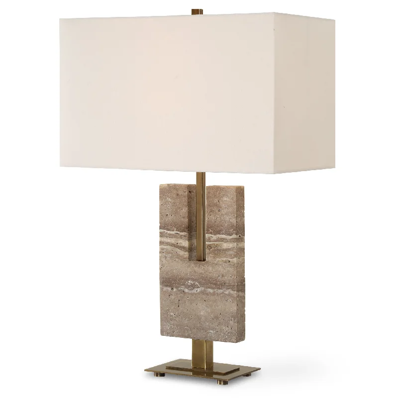art deco table lamps with geometric shapes for a retro touchTurning Point Travertine Table Lamp