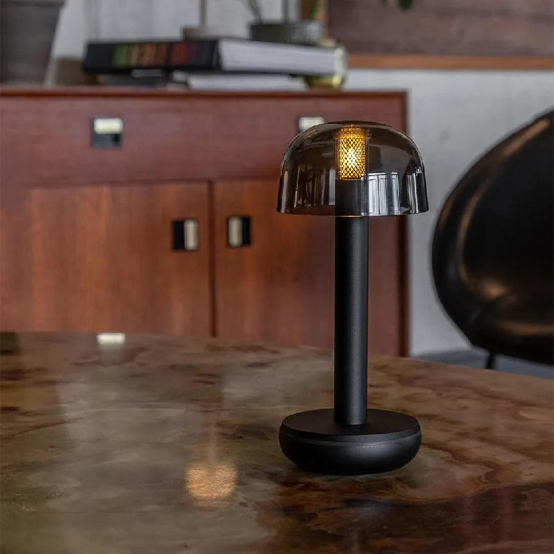 glass table lamps with a frosted surface for soft light diffusionTWO Cordless Table Lamp - Black