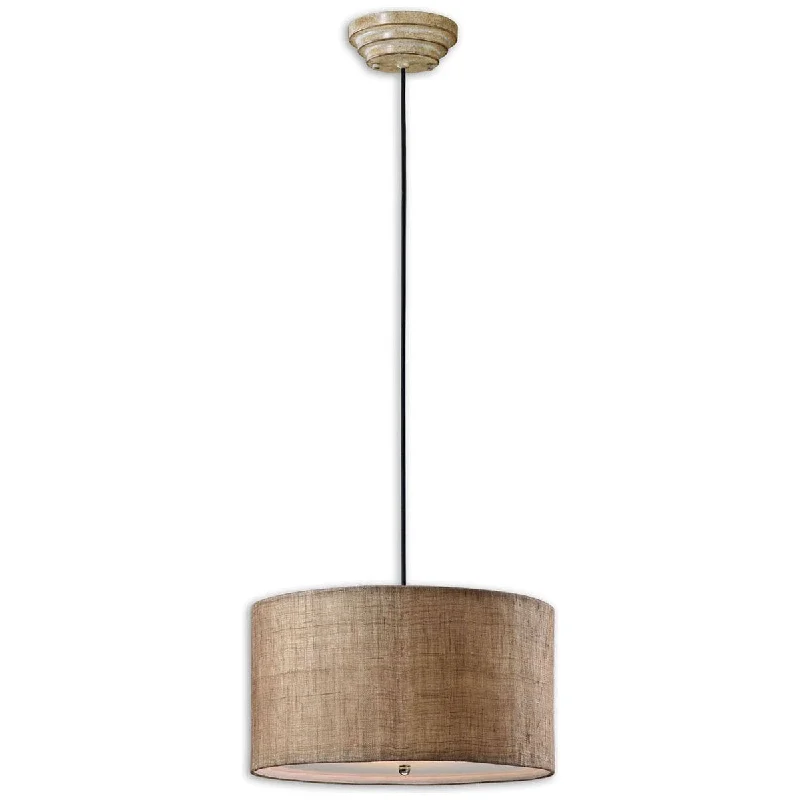 Crystal Ceiling Lights with High - Quality Swarovski CrystalsUttermost Dafina 3-Light Burlap Drum Pendant Crystal Ceiling Lights with High - Quality Swarovski CrystalsUttermost Dafina 3-Light Burlap Drum Pendant