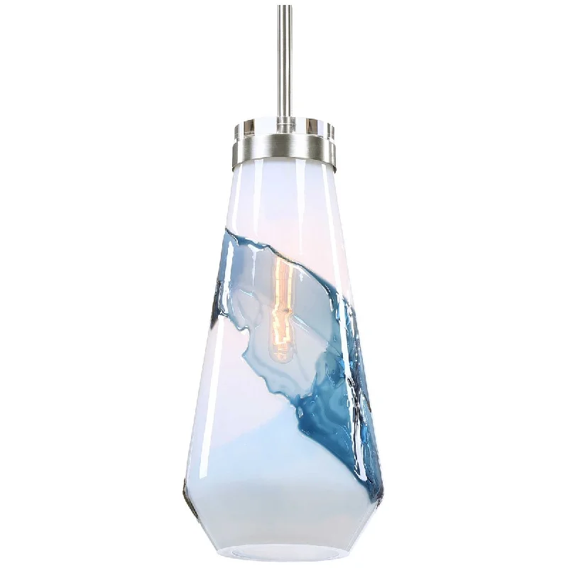Japanese - Inspired Ceiling Lights with Shoji - Screen - like DiffusersUttermost Windswept Blue & White 1-Light Mini Pendant Japanese - Inspired Ceiling Lights with Shoji - Screen - like DiffusersUttermost Windswept Blue & White 1-Light Mini Pendant