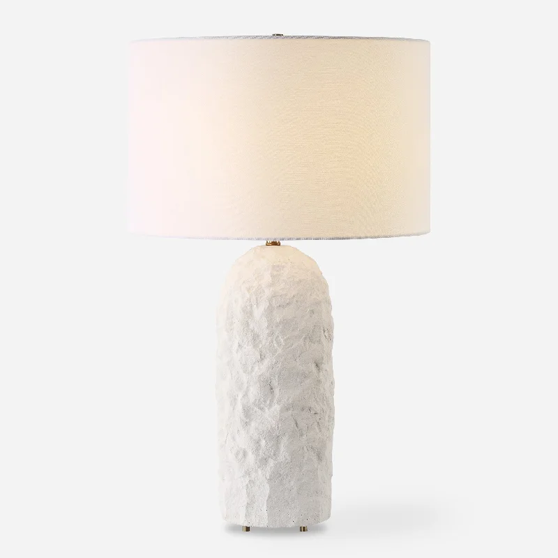 art deco table lamps with geometric shapes for a retro touchVieste White Table Lamp