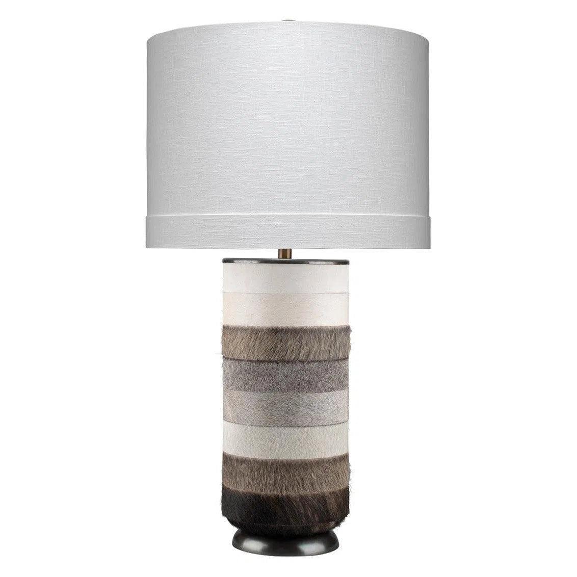 art deco table lamps with geometric shapes for a retro touchMulti Tone Grey and White Hide Winslow Table Lamp